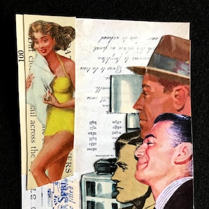 Original Collage Kunst, &quot;Hey, Good Seeing!&quot;, Handgemachte, ungerahmte Papiercollage, Wandkunst, Vintage Papiere, ideal zum Einrahmen.