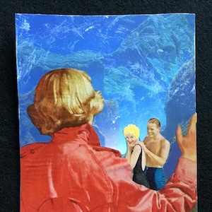 Original Collage Kunst, &quot;I See You&quot;, handgefertigte, ungerahmte Papiercollage, Wandkunst, Vintage-Papiere, ideal zum Einrahmen.&quot;