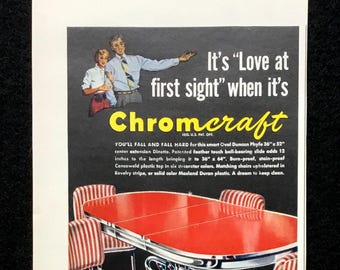Chromcraft Dinette, tidningsannons från 1950-talet, inredning från mitten av århundradet