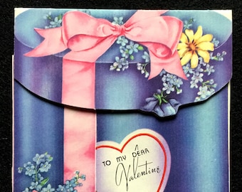 1940&#39;s Vintage Valentine&#39;s Day Signed Greeting Card, Vintage Illustration, Vintage Greeting Card, 1940&#39;s Valentine, Great for Framing.