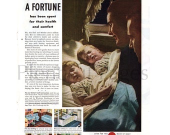 1946 American Standard Vintage Ad, Advertising Art, Magazine Ad, Heating & Plumbing, Advertisement, Great to Frame.
