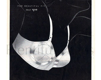 1950s Biflex Lingerie Ad, Vintage Magazine Print, Ready to Frame