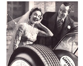 1950s U.S. Royal Tires Ad, Vintage Automotive Print