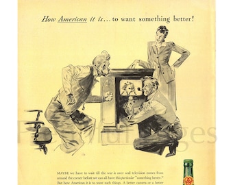 Pubblicità vintage della birra Ballantine's, rivista Life del 1943, pubblicità di birra della seconda guerra mondiale