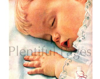 Publicité pour bébé Johnson & Johnson de 1959, impression vintage Good Housekeeping