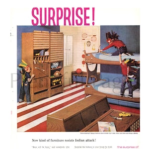 1960&#39;s Formica Furniture Vintage Ad, Advertising Art, 1960&#39;s Decor, Magazine Ad, Great to Frame.