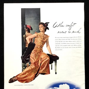 1940 Modess Vintage Ad, Advertising Art, Magazine Ad, 1940&#39;s Fashion, Print Ad, Advertisement, Great to Frame.