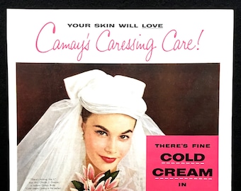 1955 Camay Soap Ad, Vintage Bride Advertising Art