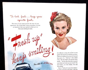 1945 7Up Advertisement, Vintage Soda Print Ad, Life Magazine