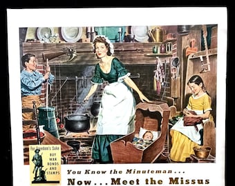 1944 Budweiser Ad, WWII Era Magazine Print