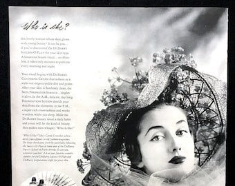 1948 DuBarry Beauty Ad, Vintage Fashion Magazine Print