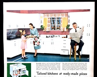 1948 Youngstown Kitchens Anzeige, Retro Küchen Dekor, Magazin Druck
