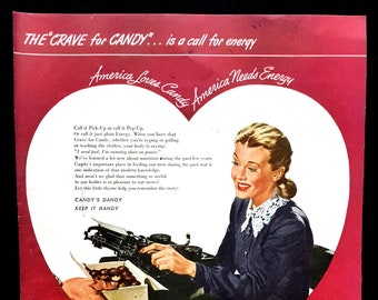 1946 Candy Ad, National Confectioners Association, Vintage Magazine Print