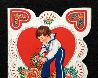 1940&#39;s Vintage Valentine&#39;s Day Greeting Card, 1940&#39;s Valentine, Vintage Illustration, Vintage Greeting Card, Great for Framing or Collage.