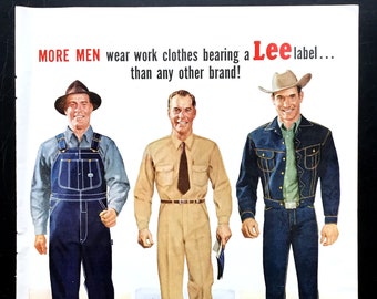 1951 Lee Work Clothes Ad, Vintage Magazine Print - Etsy