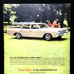 1964 Oldsmobile Vista-Cruiser Vintage Ad, Advertising Art, Magazine Ad, Print Ad, Station Wagon, Advertisement, Great to Frame.