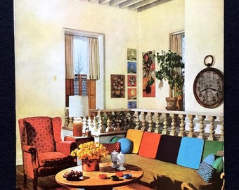1964 Interior Vintage Image, 1960&#39;s Decor, Interior Design, Modern Decor, Great for Framing or Collage.