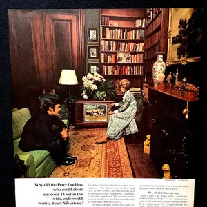 Anuncio vintage de TV Sears Silvertone de 1968, arte publicitario, anuncio de revista, anuncio impreso, decoración de los años 60, ideal para enmarcar.
