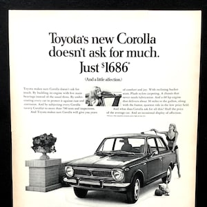 1969 BMW Corolla Vintage Ad, Werbegrafik, Magazin-Werbung, Print-Werbung, Werbung, Great to Frame.