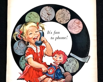 Reklama telefonu Bell z 1958 r.: „Telefonowanie to świetna zabawa!” – wydruk archiwalny