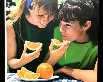 1966 Sunkist Ad, Vintage Kitchen Decor, Orange Advertising Art