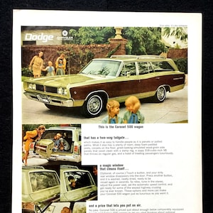 1968 Dodge Coronet 500 Wagon Vintage Ad, Advertising Art, Magazine Ad, Print Ad, Station Wagon, Advertisement, Great to Frame.