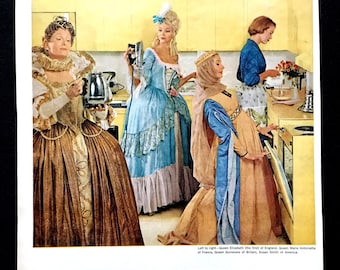 1961 Electric Company Ad, Queens of History, Vintage Print