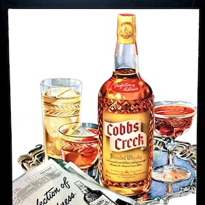 1960's　Cobbs Creek Whisky　アメリカ製　パブミラー Cobbs Creek Whiskey - Etsy