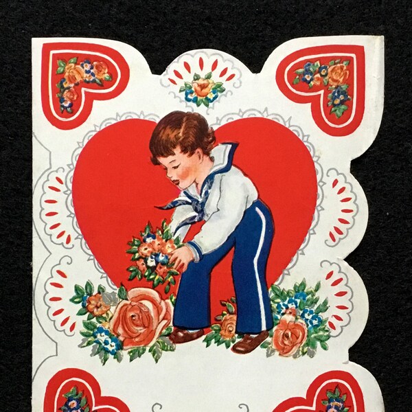 1940's Vintage Valentine's Day Greeting Card, 1940's Valentine, Vintage Illustration, Vintage Greeting Card, Great for Framing or Collage.