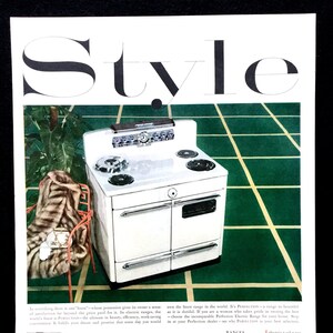 Annuncio vintage della gamma Perfection del 1952, arte pubblicitaria, annuncio su rivista, stufa degli anni '50, pubblicità, ottimo per incorniciare.