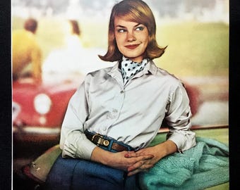 1961 Kotex Ad, Vintage Fashion Print, Magazine Advertising Art