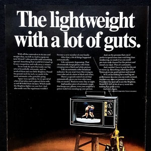 1963 Panasonic Portable Color TV Vintage Ad, Advertising Art, Print Ad, Boxing, Magazine Ad, Great to Frame.