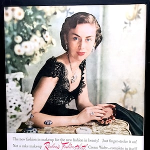 1948 Revlon Make-Up Vintage Ad, Advertising Art, 1940's Fashion, Magazine Ad, Print Ad, Advertisement, Great to Frame. image 1