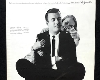 1958 Robt. Burns Cigarillos Vintage Magazine Ad