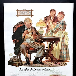 1941 Pan American Coffee Producers Vintage Ad, Advertising Art, Magazine Ad, Print Ad, Doctor, Advertisement, Great to Frame.