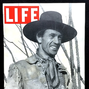 1940 Gary Cooper Vintage Life Magazine Cover, Advertising Art, 1940's Celebrity, Great for Framing or Collage.