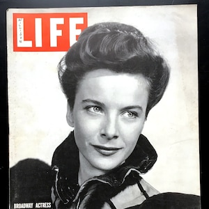 1948 Vintage Joan Tetzel Life Magazine Cover, 1940&#39;s Broadway Actress, Print Ad, 1940&#39;s Fashion, Great to Frame.