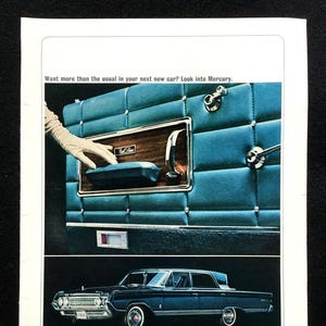 1964 Mercury Vintage Ad, Advertising Art, Magazine Ad Park Lane, Print Ad, Retro Car Ad, Great to Frame.