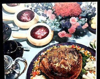 1950s Pot Roast Dinner Menu, Vintage Food Photography