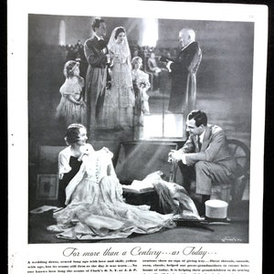 1933 Clark's O. N. T. and J. & P. Coats Vintage Ad, Advertising Art, Thread, Depression Era, Print Ad, Great to Frame.