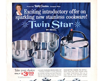 1961 Regal Twin Star Cookware Ad, Vintage Kitchen Advertisement