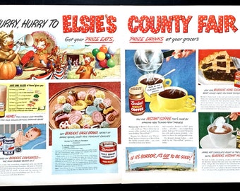 Advertentie van Elsie Cow Borden uit de jaren 50, gecondenseerde melk van het merk Eagle