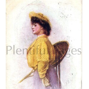 1911 Vintage Postcard, Victorian Lady, Victorian Fashion, Antique Postcard, Collectible Postcard, Great for Framing.