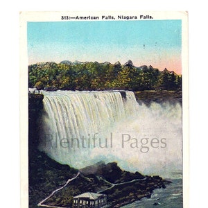Cartolina d'epoca delle Cascate del Niagara del 1928, cascate americane, cartolina da collezione, souvenir, stato di New York, cartolina delle Cascate del Niagara, ottima da incorniciare.
