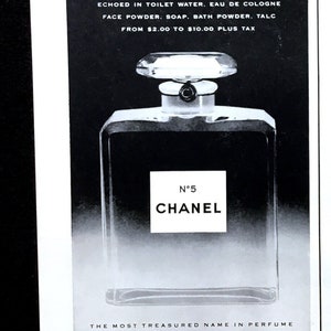 Vintage Coco Chanel perfume set print ad