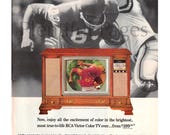 1964 RCA Television Vintage Ad, 1960 39 s TV, 1960 39 s Decor, RCA Victor Color Television, Retro Television, Advertising Art, Great for Framing.