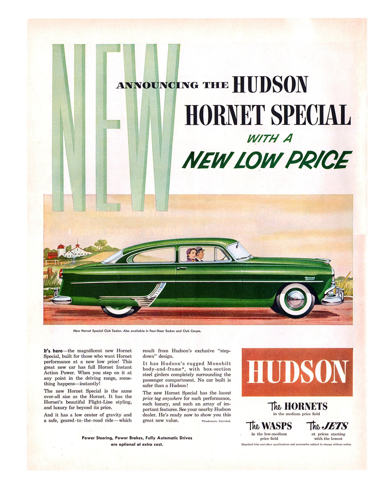 【中古】【値下げ】The Modern Poster 1952 newspaper ad for Hudson - Sets the Style for 1953