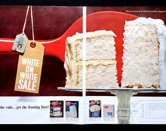 1963 Betty Crocker Cake Mix Ad, Vintage Magazine Art