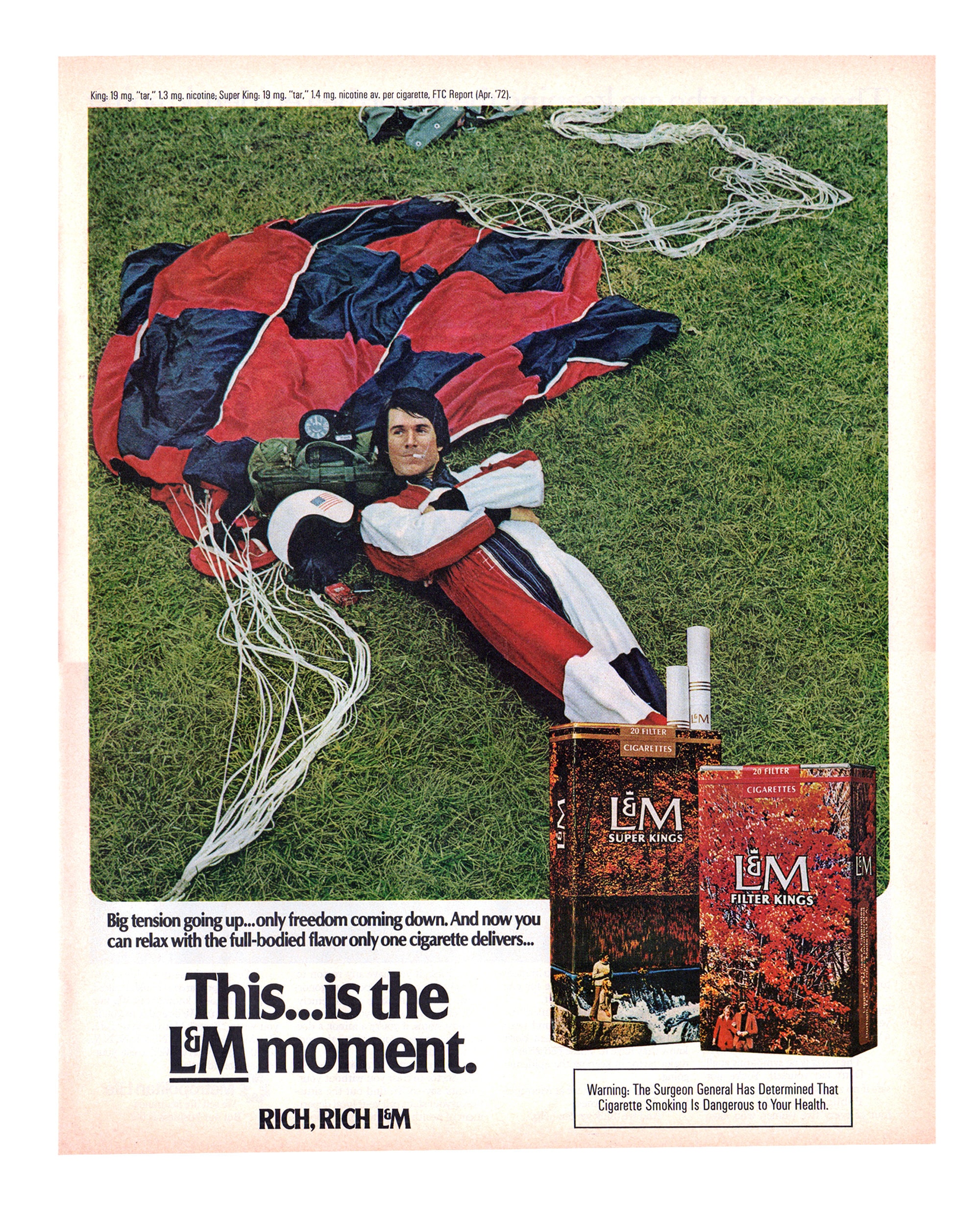 72 reds cigarettes Marlboro 1970s Print Advertisement Ad 1972 Man Riding Horse Big Tobacco bankrolls 'No on
