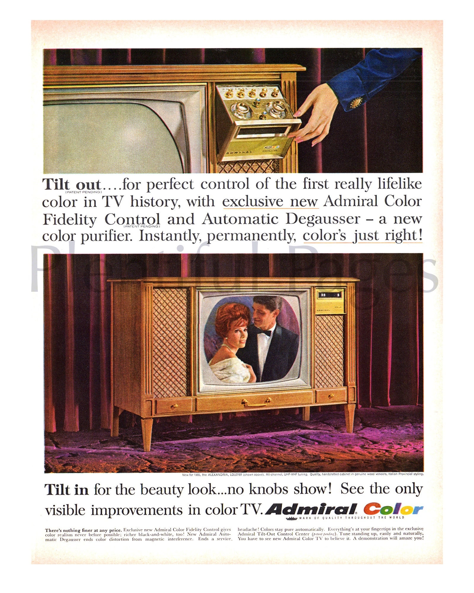 1964 Admiral Color Television Vintage Ad Advertising Art - Etsy